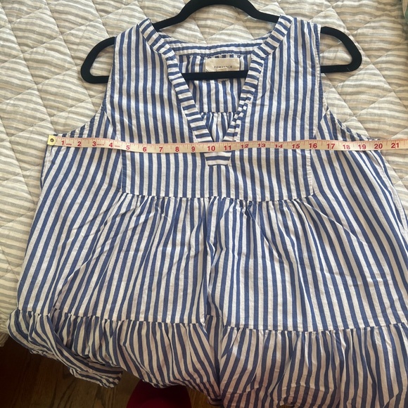 Pomander Place Blue/White Stripe Sleeveless Cotton Poplin Kenzo Dress Size XL - Picture 4 of 6